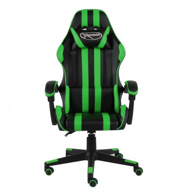 Žaidimų kėdė, juodos ir žalios spalvos, dirbtinė oda - Žaidimų kėdės - 2