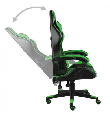Žaidimų kėdė, juodos ir žalios spalvos, dirbtinė oda - Žaidimų kėdės - 3