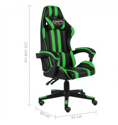 Žaidimų kėdė, juodos ir žalios spalvos, dirbtinė oda - Žaidimų kėdės - 6