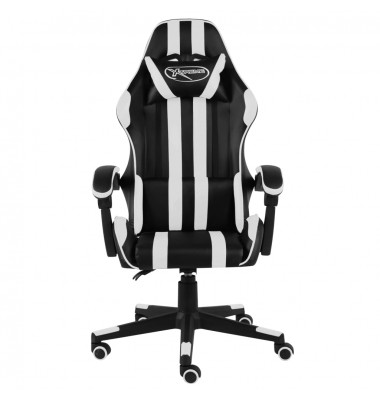 Žaidimų kėdė, juodos ir baltos spalvos, dirbtinė oda - Žaidimų kėdės - 2