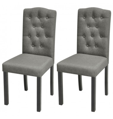  Valgomojo kėdės, 2vnt., pilkos spalvos, audinys - Valgomojo Kėdės - 1