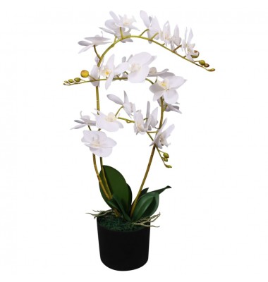  Dirbtinė orchidėja su vazonu, 65 cm, balta - Dirbtiniai augalai - 1