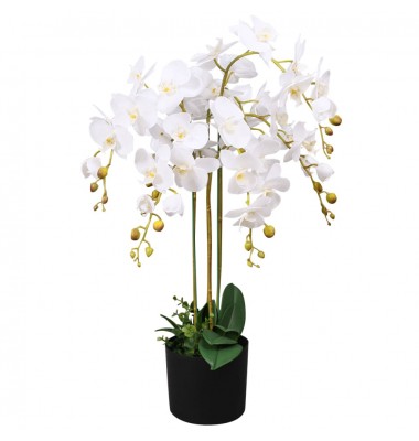  Dirbtinė orchidėja su vazonu, 75 cm, balta - Dirbtiniai augalai - 1