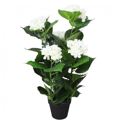  Dirbtinė hortenzija su vazonu, 60 cm, balta - Dirbtiniai augalai - 1