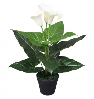  Dirbtinė abisininė kalija su vazonu, 45 cm, balta - Dirbtiniai augalai - 1