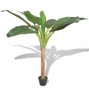  Dirbtinis bananmedis su vazonu, 150 cm, žalias - Dirbtiniai augalai - 1
