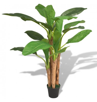  Dirbtinis bananmedis su vazonu, 175 cm, žalias - Dirbtiniai augalai - 1