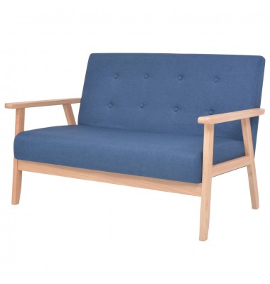  Dvivietė sofa, mėlynos spalvos, audinys - Sofos, sofos-lovos - 1