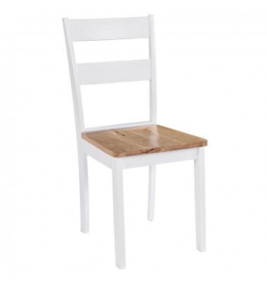  Valgomojo kėdės, 4vnt., baltos, kaučiukmedžio masyvas - Valgomojo Kėdės - 2