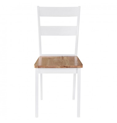  Valgomojo kėdės, 4vnt., baltos, kaučiukmedžio masyvas - Valgomojo Kėdės - 3