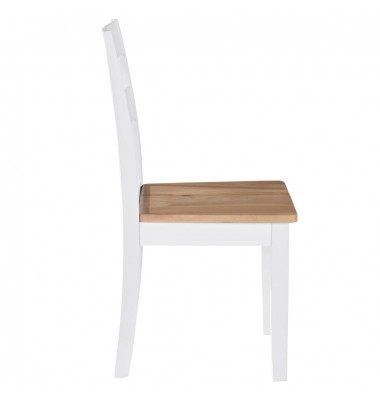  Valgomojo kėdės, 4vnt., baltos, kaučiukmedžio masyvas - Valgomojo Kėdės - 4