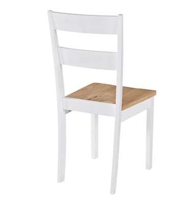  Valgomojo kėdės, 4vnt., baltos, kaučiukmedžio masyvas - Valgomojo Kėdės - 5