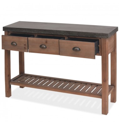  Konsolinis staliukas, tvirta eglės mediena, 122 x 35 x 80 cm - Žurnaliniai staliukai - 5