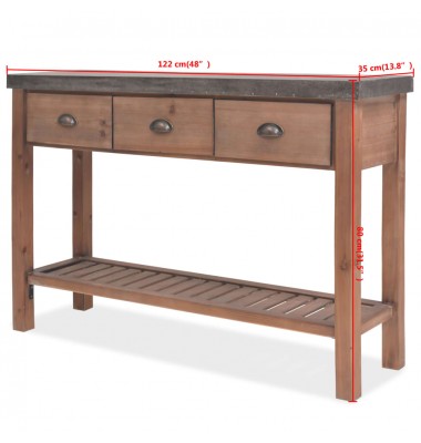  Konsolinis staliukas, tvirta eglės mediena, 122 x 35 x 80 cm - Žurnaliniai staliukai - 10