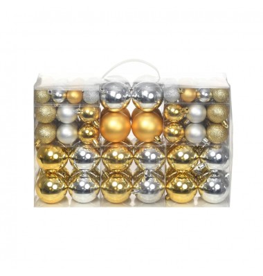 Eglutės žaisliukai, 100vnt., sidabro/aukso spalvos - Kalėdinės dekoracijos - 1