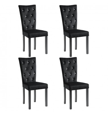  Valgomojo kėdės, 4 vnt., juodos, aksomas - Valgomojo Kėdės - 2