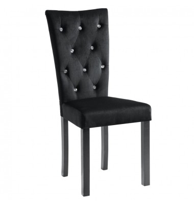  Valgomojo kėdės, 4 vnt., juodos, aksomas - Valgomojo Kėdės - 3