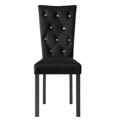  Valgomojo kėdės, 4 vnt., juodos, aksomas - Valgomojo Kėdės - 4