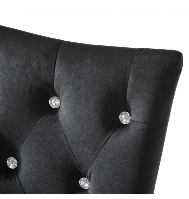  Valgomojo kėdės, 4 vnt., juodos, aksomas - Valgomojo Kėdės - 8