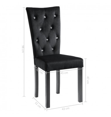  Valgomojo kėdės, 4 vnt., juodos, aksomas - Valgomojo Kėdės - 10