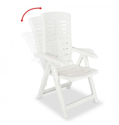  Atlošiamos sodo kėdės, 4 vnt., plastikas, balta sp. - Lauko kėdės - 2
