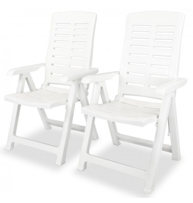  Bistro baldų komplektas, 3d., baltas, plastikas - Lauko baldų komplektai - 3
