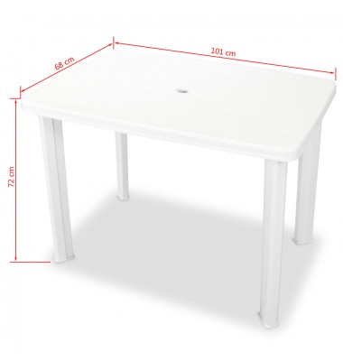  Bistro baldų komplektas, 3d., baltas, plastikas - Lauko baldų komplektai - 10