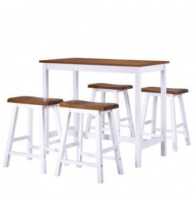  Baro stalo ir kėdžių komplektas, 5d., masyvi mediena  - Valgomojo, baro komplektai - 2