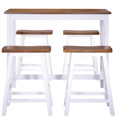  Baro stalo ir kėdžių komplektas, 5d., masyvi mediena  - Valgomojo, baro komplektai - 4