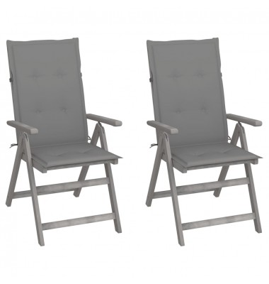  Atlošiamos sodo kėdės su pagalvėmis, 2vnt., akacijos masyvas - Lauko kėdės - 1