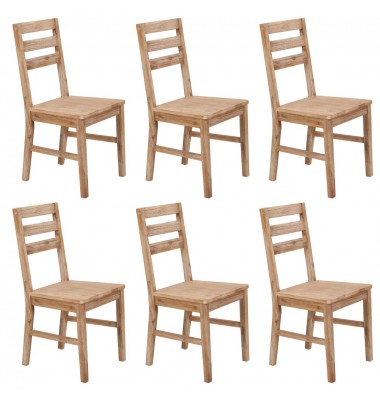  Valgomojo kėdės, 6 vnt., akacijos medienos masyvas - Valgomojo Kėdės - 1