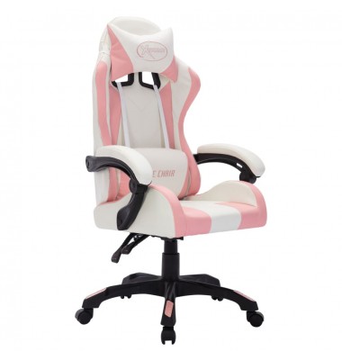  Žaidimų kėdė su LED lemputėmis, rožinė ir juoda, dirbtinė oda - Biuro kėdės - 3