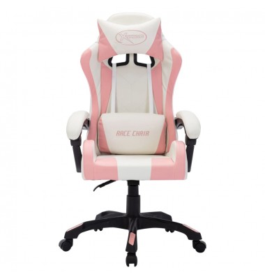  Žaidimų kėdė su LED lemputėmis, rožinė ir juoda, dirbtinė oda - Biuro kėdės - 4