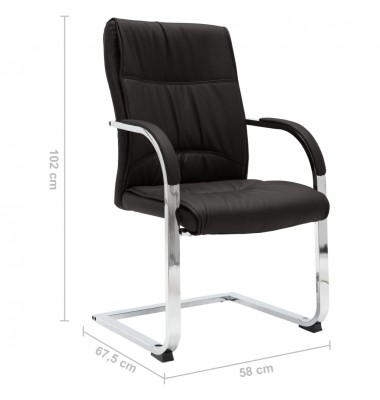  Gembinė biuro kėdė, juodos spalvos, dirbtinė oda - Biuro kėdės - 6