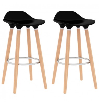  Baro taburetės, 2vnt., juodos spalvos - Baro kėdės - 1