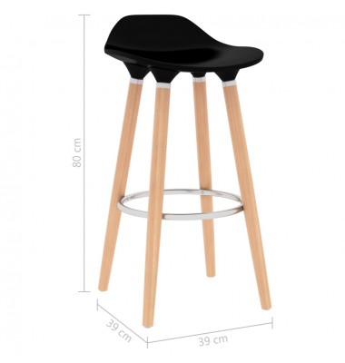  Baro taburetės, 2vnt., juodos spalvos - Baro kėdės - 8
