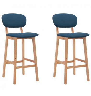  Baro taburetės, 2vnt., mėlynos spalvos, audinys - Baro kėdės - 1
