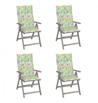  Atlošiamos sodo kėdės su pagalvėmis, 4vnt., akacijos masyvas - Lauko kėdės - 1