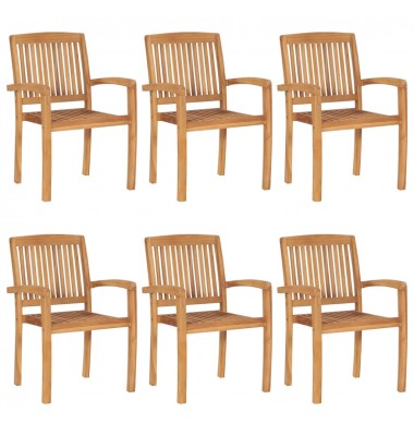  Sudedamos sodo kėdės, 6vnt., tikmedžio masyvas - Lauko kėdės - 1