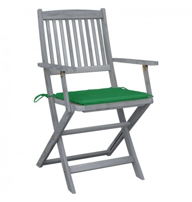  Sulankstomos lauko kėdės su pagalvėmis, 6vnt., akacijos masyvas - Lauko kėdės - 3