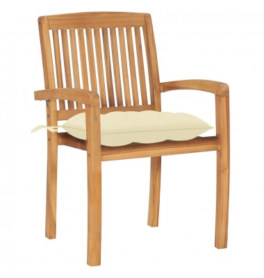  Sudedamos sodo kėdės su pagalvėlėmis, 4vnt., tikmedžio masyvas - Lauko kėdės - 3