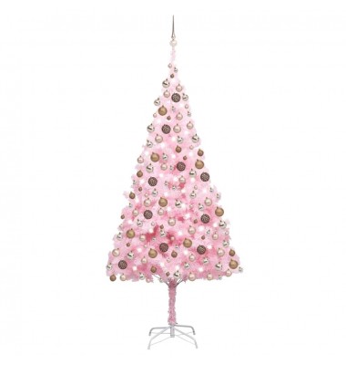  Dirbtinė Kalėdų eglutė su LED/žaisliukais, rožinė, 240cm, PVC  - Kalėdinės eglutės - 1