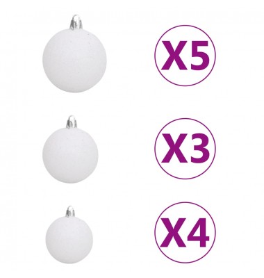  Dirbtinė Kalėdų eglutė su LED ir žaisliukais, balta, 180cm - Kalėdinės eglutės - 6