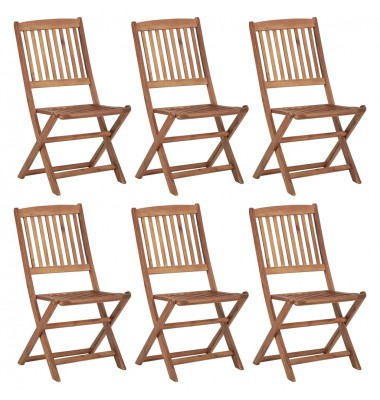 Sulankstomos sodo kėdės, 6vnt., akacijos medienos masyvas - Lauko kėdės - 1