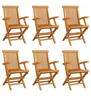  Sulankstomos sodo kėdės, 6vnt., tikmedžio medienos masyvas - Lauko kėdės - 1