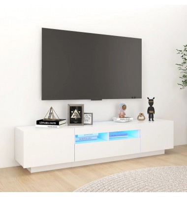  Televizoriaus spintelė su LED apšvietimu, balta, 180x35x40cm - TV spintelės - 1