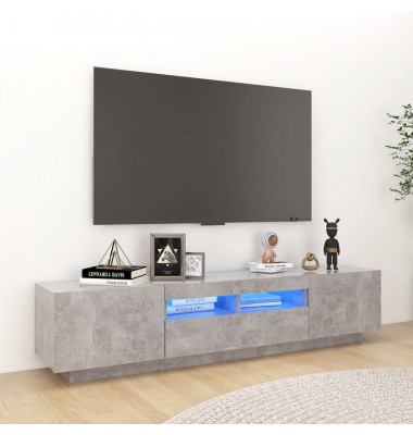  Televizoriaus spintelė su LED, betono pilka, 180x35x40cm - TV spintelės - 1