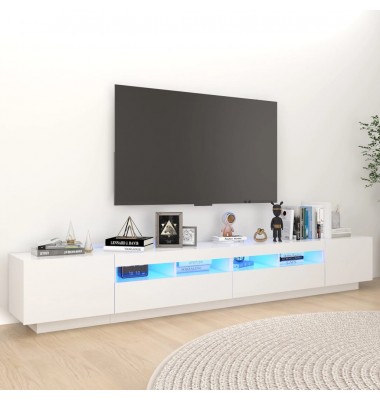  Televizoriaus spintelė su LED apšvietimu, balta, 260x35x40cm - TV spintelės - 1
