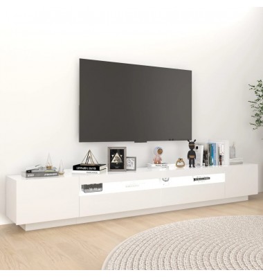 Televizoriaus spintelė su LED apšvietimu, balta, 260x35x40cm - TV spintelės - 3