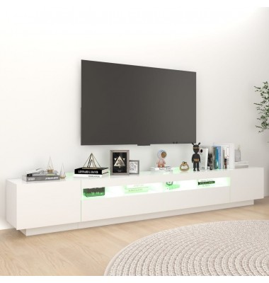  Televizoriaus spintelė su LED apšvietimu, balta, 260x35x40cm - TV spintelės - 4